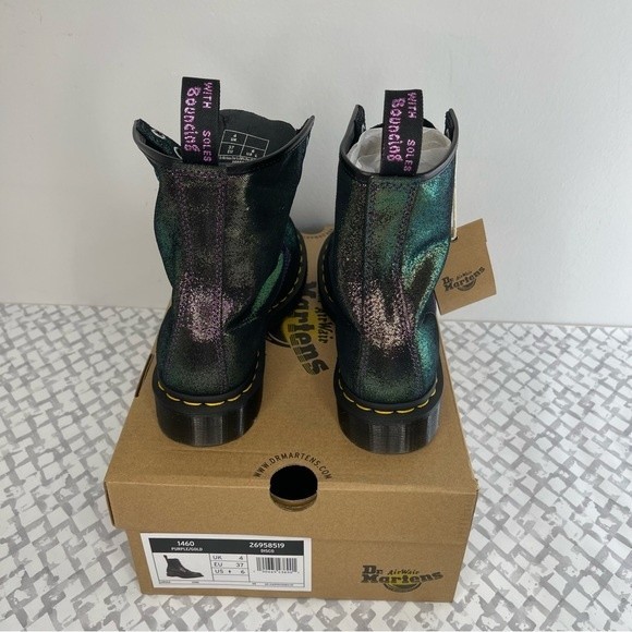 Dr. Martens 1460 Disco size 6 EU 37 Purple Iridescent Suede Combat Party Boots - Picture 5 of 12